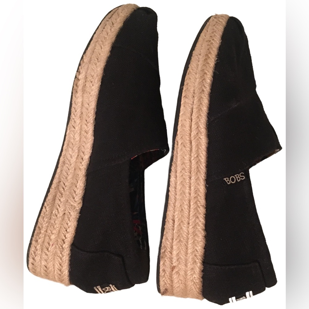 BOBS wedge canvas Skechers Black 7 - Picture 6 of 10